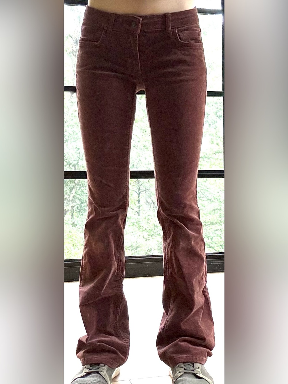 Low Rise Flare Corduroy Pants Brown Y2K Stretch Women’s Size 0 Wild Fable